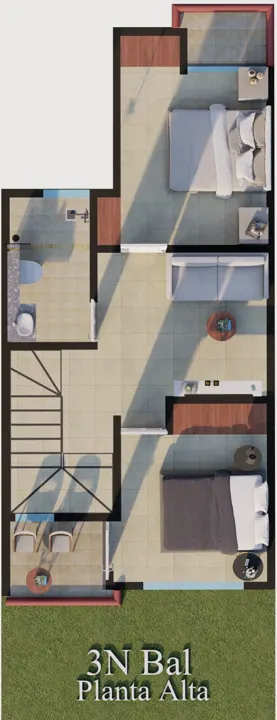 Plano de primer piso del prototipo 3N-Balcón