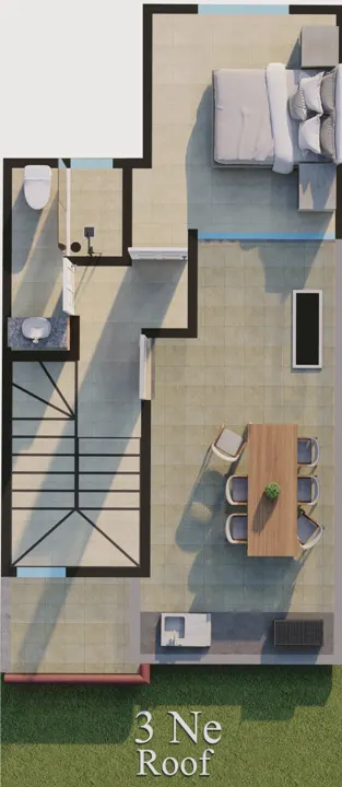 Plano de segundo piso y roof del prototipo 3N-Especial