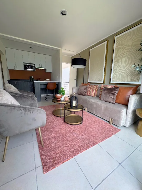 Sala y cocina en Residencial Paraíso Yautepec